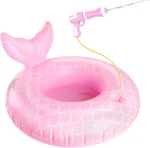 MSHJA-Mermaid Pool Float Toys with Water Gun for Girls Kids 3-5 Years Old, Inflatable Pool Floats for Toddlers Swim Floats Kids Beach Toys