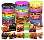 MSHJA-GuassLee Kids Halloween Party Favors - 40pcs Rubber Bracelets, Silicone Wristbands & Cards for Trick or Treat Gifts & Goodie Bag Fillers