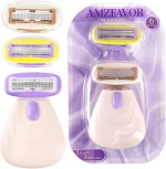 MSHJA-Travel Razor for Women, Pink Disposable Travel Razor Kit Sensitive Skin Razors for Women Business Travels Vacation Essentials