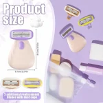 MSHJA-Travel Razor for Women, Pink Disposable Travel Razor Kit Sensitive Skin Razors for Women Business Travels Vacation Essentials - Image 3