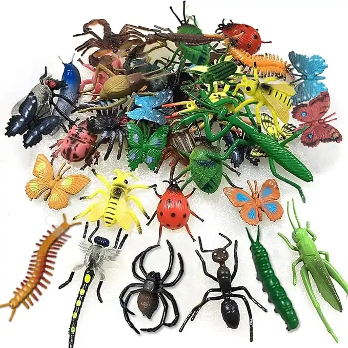 1_副本 30 Pack Bug Toys Fake Plastic Bugs and Insects for Kids Toddler Halloween Birthday Party Favors Easter Valentine's Day Basket Stuffers Goodie Bag Fillers April Fool's Day Prank Gifts Fake Bugs Toys - Image 1