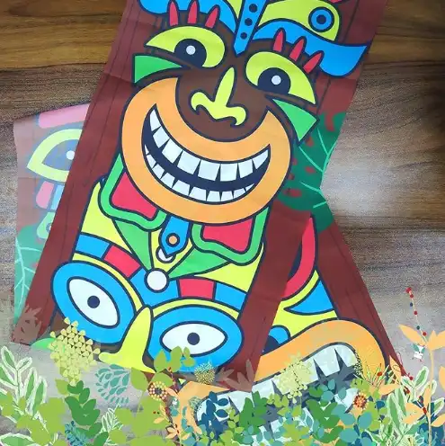 444_副本 Hawaiian Luau Party Decoration Supplies, Tiki Totem Door Banner Sign for Aloha Hawaii Luau Tropical Moana Birthday Party Decorations, Tiki Decorations Outdoor - Image 1