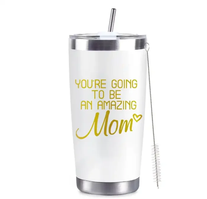 1_副本 New Mom Gifts For Women First Time Mom Christmas Gifts for Expecting to be Mother 20oz White Insulated Stainless Steel Tumbler Mother’s Day Birthday Baby Showers Gender Reveals Presents - Image 1