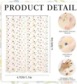 MSHJA-Floral Backdrop Curtain, Champagne Daisy Tulle Flower Embroidery Backdrop Curtain for Spring Summer Easter Wedding Birthday Floral Party Photo Shoot Decorations, 6.5ft×4.9ft - Image 2