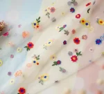 MSHJA-Floral Backdrop Curtain, Champagne Daisy Tulle Flower Embroidery Backdrop Curtain for Spring Summer Easter Wedding Birthday Floral Party Photo Shoot Decorations, 6.5ft×4.9ft - Image 4