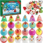 MSHJA-24 Pack Christmas Bath Bombs for Kids with Surprise Toys Inside, Kids Advent Calendar Bathbombs Set Bubble Bath Bombs for Christmas Stuff Gifts for Boys Girls Xmas New Year Birthday Party Favors