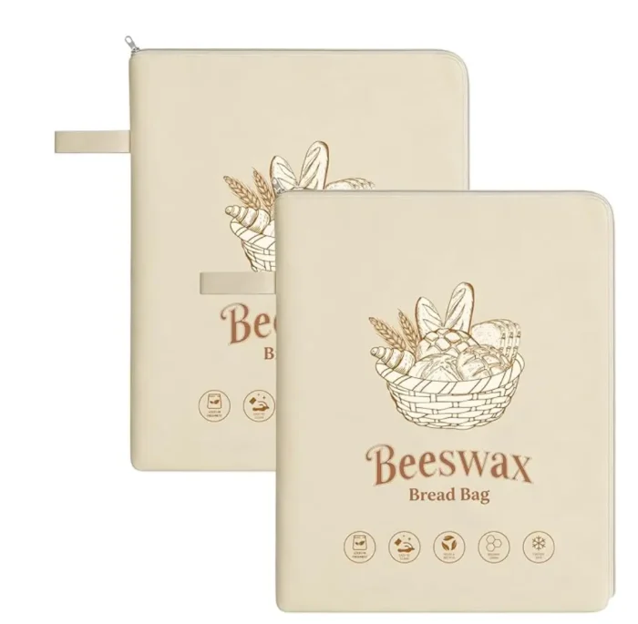 11_副本 2 Pack Reusable Bread Bags Large capacity 13 * 17'' Reusable Produce Bags with Sealing Zip to Keep Fresh - Image 1