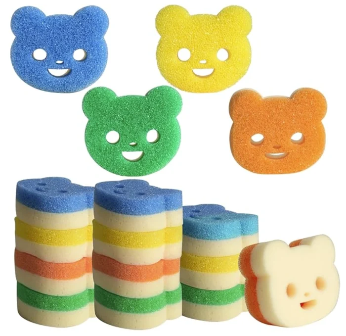 1_副本 12pcs Scrub Sponges, 4-Color Dual-Sided Dish Sponge for Scrubbing, Non Scratch Cleaning Sponge for Kitchen Dish Washing Supplies - Image 1