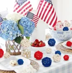 MSHJA-GuassLee 18pcs 4th of July Patriotic Decorative Balls Rattan Decoration - Red Blue White Balls for Independence Day Home Decor Craft Vase Bowl Filler Table Party Supplies Decorations - Image 4