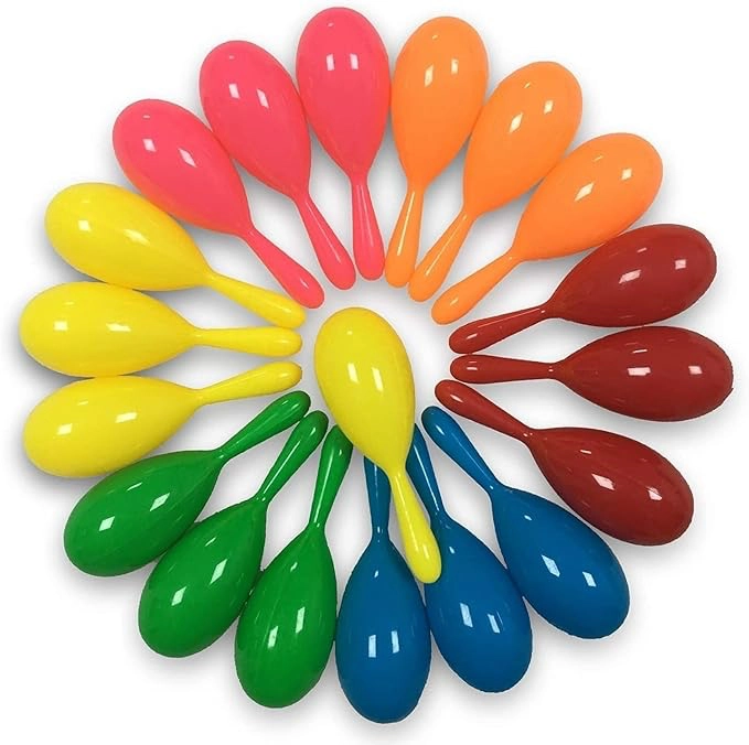 713ABEDgWBL._AC_SX679 24pcs Mini Maracas for Kids Mexican Fiesta Party Favors Plastic Maraca Shakers Noisemaker for Cinco de Mayo Day of the Dead Fiesta Mexican Themed Birthday Valentine's Day Party Supplies Boys Girls - Image 1