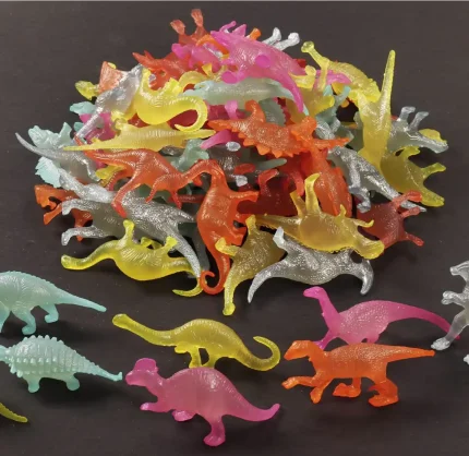 OuMuaMua 78pcs Glow in the Dark Dinosaur Toys Set, Mini Plastic Realistic Dinosaur Figures Glow Toys for Kids Goody Bag Stuffers, Dinosaurs Theme Party Favors Supplies