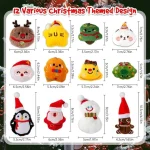 MSHJA-Christmas Tree Plush Ornaments, 12 Pcs Small Plush Christmas Hanging Ornaments Set, Soft Mini Stuffed Animal Toys for Mini Xmas Tree Hanging Decorations Supplies - Image 2