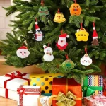 MSHJA-Christmas Tree Plush Ornaments, 12 Pcs Small Plush Christmas Hanging Ornaments Set, Soft Mini Stuffed Animal Toys for Mini Xmas Tree Hanging Decorations Supplies - Image 3
